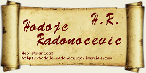 Hodoje Radonoćević vizit kartica